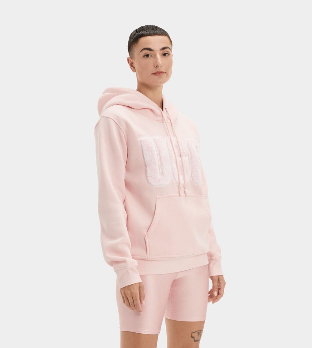 Ugg Hoodie Canada - Ugg Women's Rey Fuzzy Logo Pink